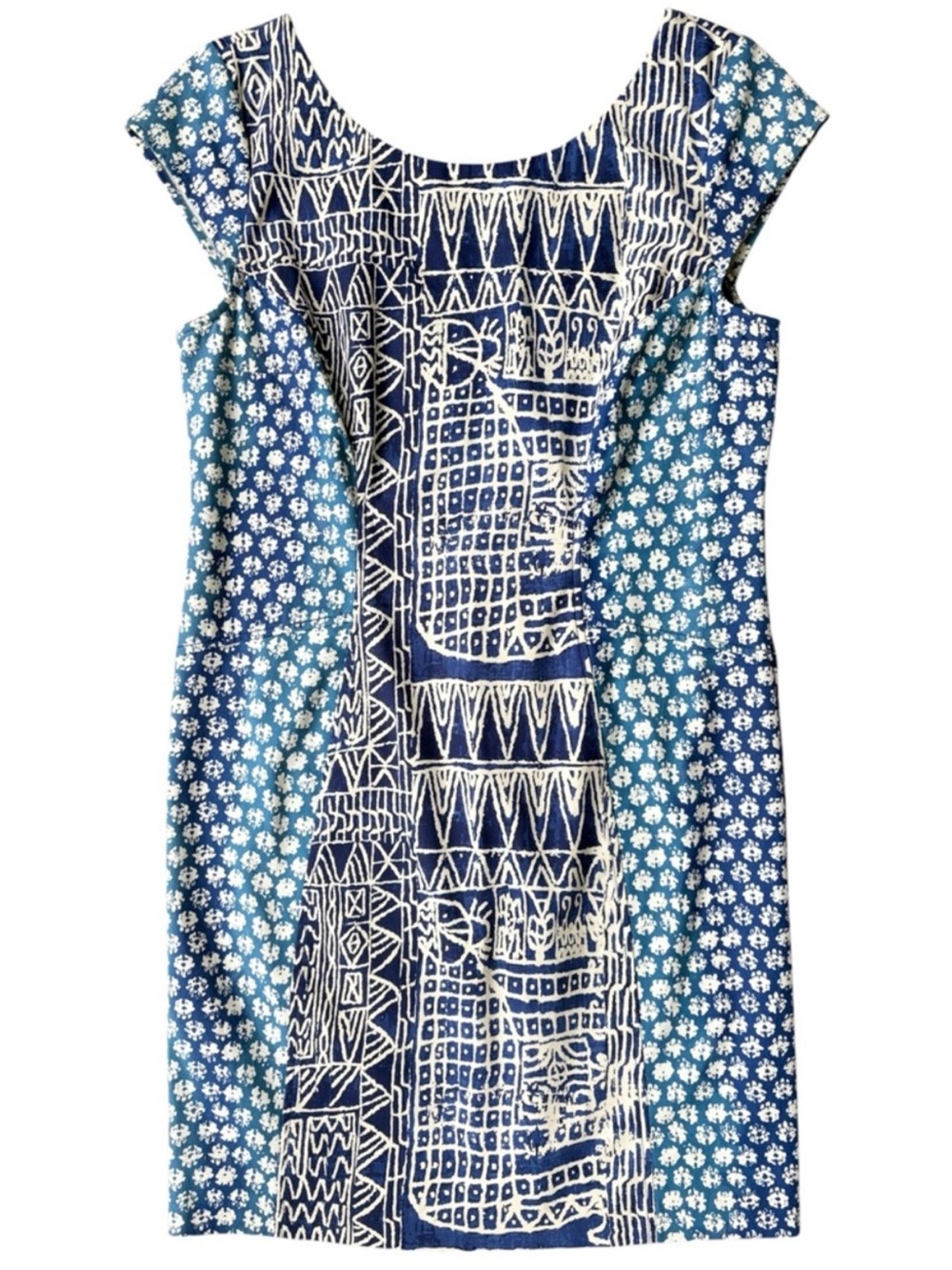 Like New Anthropologie Plenty Tracy Reese Batik Print Cap sleeve Dress Size 12 - Picture 1 of 9